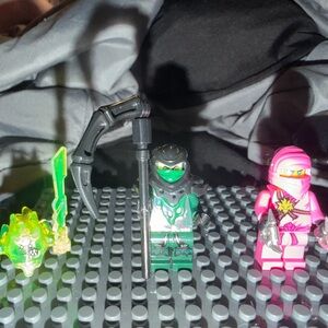 2 Possession Ninjago Minifigures and Pink Zane Minifigure Bundle
